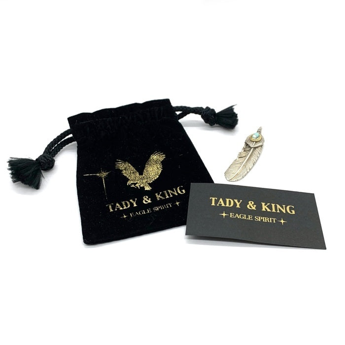 TADY&KING タディアンドキング 特大ハート 金縄ターコイズ SVフェザー 左向き ペンダントトップ シルバー Size Lサイズ (約64mm) 福生店