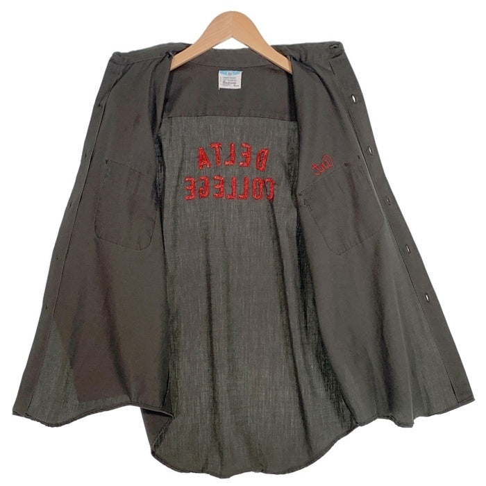 70's BIG MAC ビッグマック PENN-PREST DELTA COLLEGE 長袖 ワークシャツ チェーンステッチ チャコール Size L相当 福生店