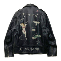 Schott ショット GLAD HAND グラッドハンド ワンスター レザー ダブルライダースジャケット 加工 ハンドペイント ブラック 7659 Size XXL 瑞穂店