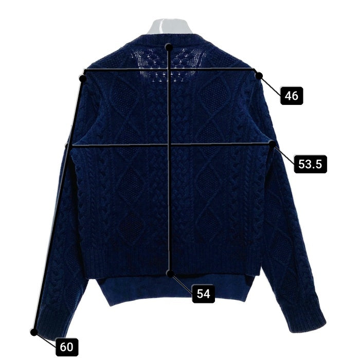 NIKE ナイキ sacai サカイ スウェット ケーブルニットバックデザイン トレーナー ネイビー 802259-451 Size S 瑞穂店