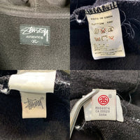 00's STUSSY ステューシー Skull Patterned Full Zip Hoodie フルジップパーカー フーディー ブラック Size XL 福生店