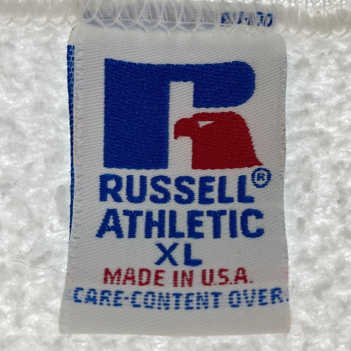 RUSSELL ATHLETIC ラッセルアスレチック USA製 AIR FORCE ACADEMY 発泡プリント スウェットトレーナー ホワイト sizeXL ※胸元汚れ 瑞穂店