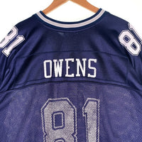 REEBOK リーボック NFL Dallas Cowboys ダラス カウボーイズ  TERRELL OWENS 半袖 フッドボール シャツ ジャージ ネイビー ホワイト 7009A07 Size 2XL 福生店