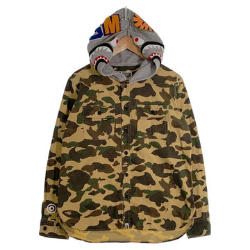 A BATHING APE アベイシングエイプ シャークフード カモフラージュシャツ 長袖 001SHC701006X Size L 福生店