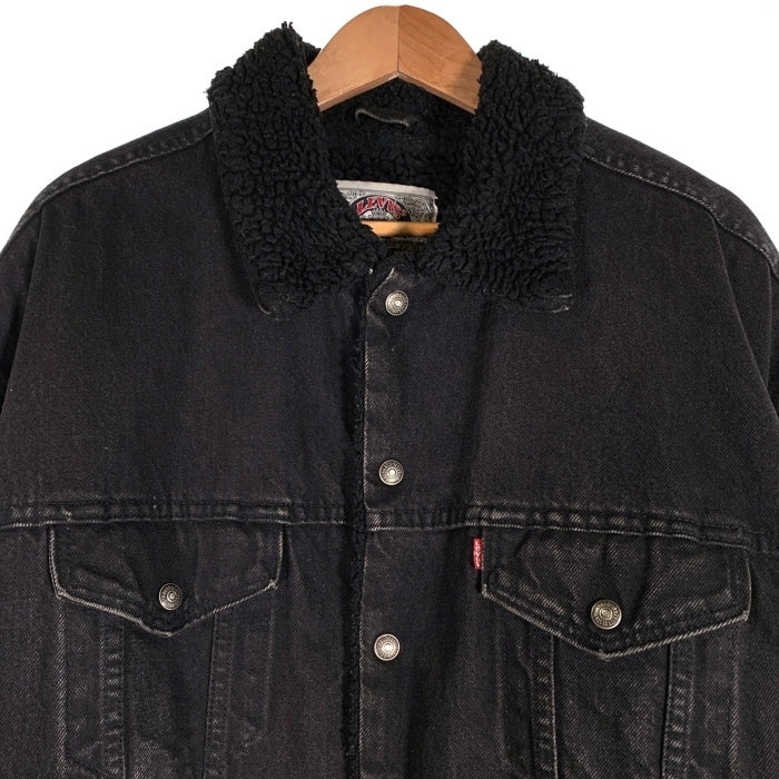 90`s Levi`s リーバイス ブラックデニムボアジャケット トラッカー 70629 4159 USA製 Size L 福生店