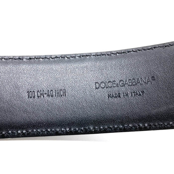 DOLCE&GABBANA ドルチェアンドガッバーナ DGバックル レザーベルト ブラック Size 100cm-40インチ 瑞穂店