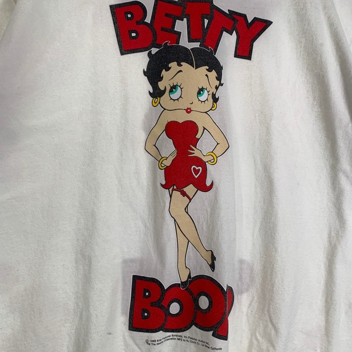 00`s BETTY BOOP ベティー・ブープ プリントTシャツ ホワイト GILDAN2枚タグ 1996コピーライト Size L 福生店