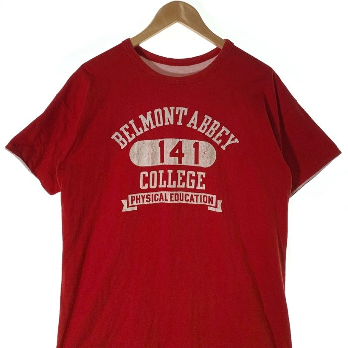 70's Champion チャンピオン BELMONT ABBEY COLLEGE リバーシブルTシャツ レッド ホワイト USA製 バータグ Size L 福生店