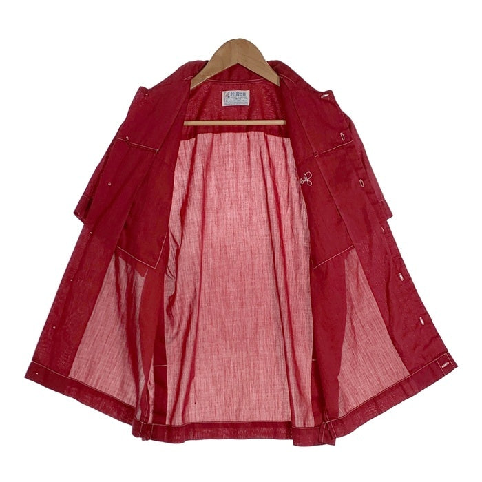 70's Hilton ヒルトン ボーリングシャツ 半袖 ボルドー USA製 Size M 福生店