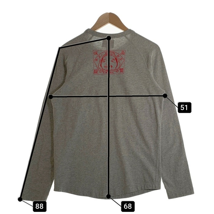 EVISU エヴィス カモメプリント ロングスリーブ ロンT 長袖 Tシャツ グレー Size 40 福生店