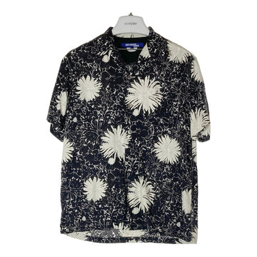 JUNYA WATANABE COMME des GARCONS MAN ジュンヤワタナベ コムデギャルソンマン WS-B016 AD2016 キュプラ×レーヨン 猫目ボタン オープンカラー アロハシャツ ブラック sizeXS 瑞穂店