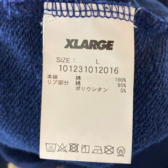 XLARGE エクストララージ 101231012016 SHAKE THE SPRAY HOODED パーカー ネイビー sizeL※薄汚れあり 瑞穂店