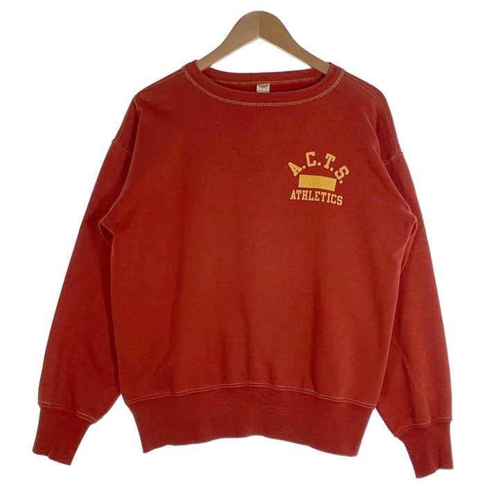 THE REAL McCOY'S ザ リアルマッコイズ A.C.T.ATHLETICS クルーネックスウェット レッド イエロー Size 38 福生店