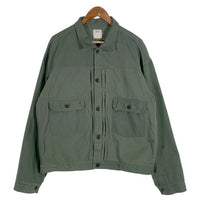 oddment オッドメント リメイク コットン ワークジャケット オリーブ 米軍バッグ生地 Tバック Size XL 相当 福生店