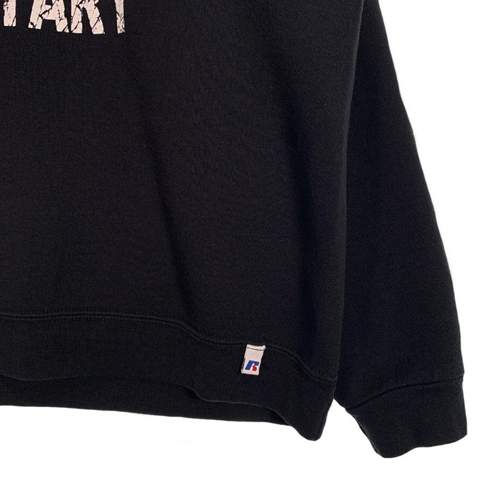 90's~ RUSSEL ATHLETIC ラッセルアスレチック 前V クルーネックスウェットトレーナー ブラック プリント Size XL 相当 福生店