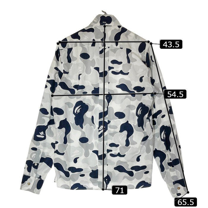 A BATHING APE アベイシングエイプ カモ柄 BD長袖シャツ グレー sizeM 瑞穂店