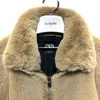 ZARA ジップアップ ファージャケット ベージュ sizeM 瑞穂店