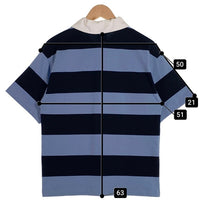 BELVET ベルベッド Heavy Border Polo ヘビーボーダーポロ 半袖 ポロシャツ ブルー ブラック BE130 Size XL 福生店