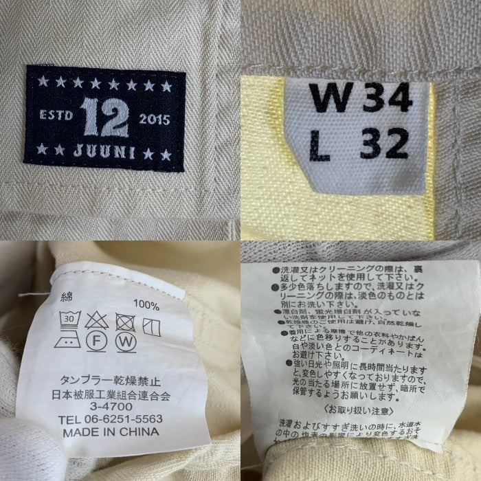 12 JUUNI ジュウニ ヘリンボーン カーゴ ショーツ ハーフパンツ ナチュラル Size W34 L32 福生店