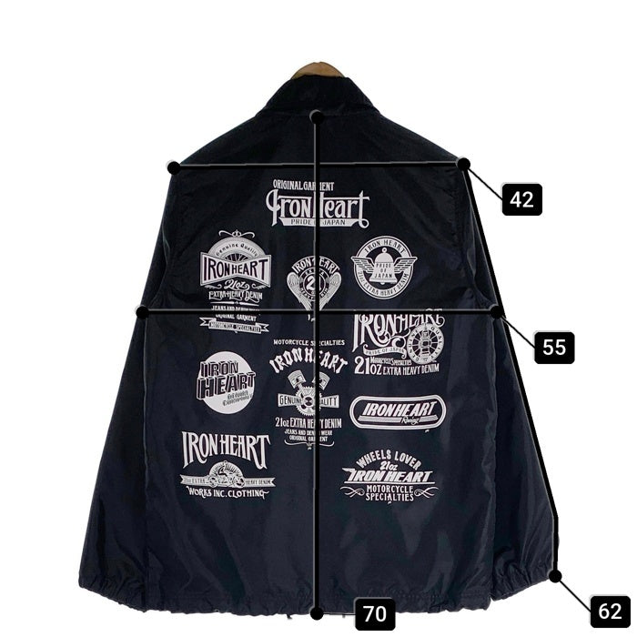 IRONHEART アイアンハート 20th ナイロンコーチジャケット プリント ブラック IHJ-117 Size S 福生店