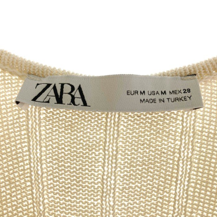 ZARA ザラ 3991 004 104 ボーダーニットドレス オフホワイト sizeM 瑞穂店