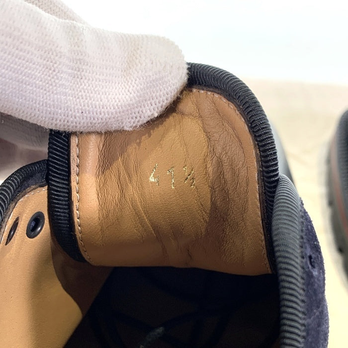 Christian Louboutin クリスチャンルブタン HUBERTUS FLAT VEAU レザー スウェード ウール ドレスシューズ キャップトゥ ブラック ネイビー Size 41 1/2 (26.5cm) 福生店