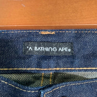 A BATHING APE アベイシングエイプ ベイプスタカモプリント テーパードデニムパンツ ジーンズ インディゴ Size XL 福生店