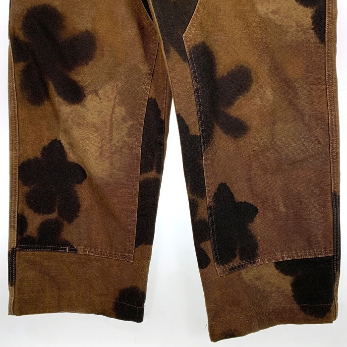 STUSSY ステューシー Floral Dye Work Pant フローラルダイ ダブルニーワークパンツ ダック地 ブラウン Size 34 福生店