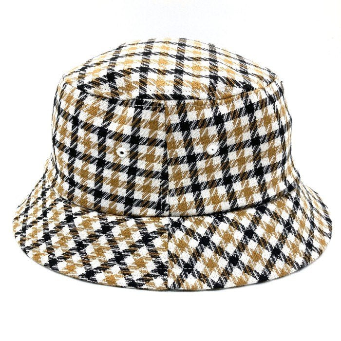 STUSSY ステューシー 132963 Big Logo Check Plaid Bucket Hat ロゴ刺繍 チェック バケットハット ベージュ sizeL/XL 瑞穂店