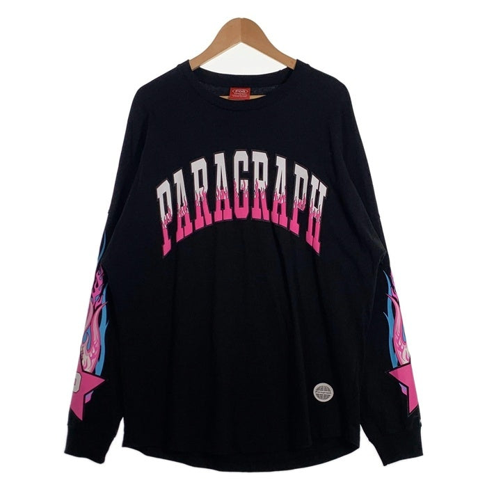 Paragraph パラグラフ アーチファイヤーロゴプリント ロングスリーブTシャツ ブラック Size 1 福生店
