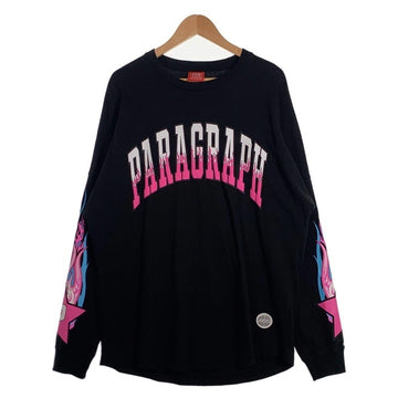 Paragraph パラグラフ アーチファイヤーロゴプリント ロングスリーブTシャツ ブラック Size 1 福生店