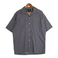 90’s RRL ダブルアールエル コットン オープンカラーチェックシャツ 半袖 ネイビー モーリシャス製 Size S 福生店