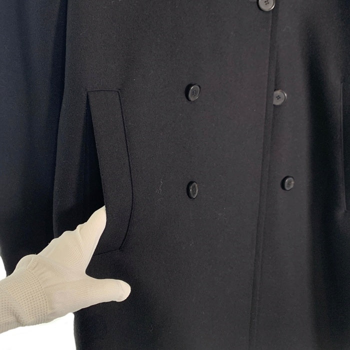 Calvin Klein PLATINUM カルバンクライン プラチナム ダブルブレスト フード ウールロングコート ブラック Size 36 福生店