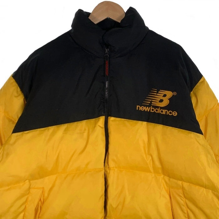 new balance ニューバランス ロゴ刺繡 ダウンジャケット イエロー ブラック ポリエステル ナイロン NB-66440 Size L 福生店