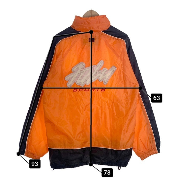 90-00's FUBU フブ サイドライン トラックジャケット ジップアップ オレンジ フード収納 Size L 福生店