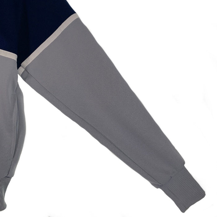 70's~ adidas アディダス トラックジャケット 襟付き ネイビー グレー 台湾製 Size L 福生店