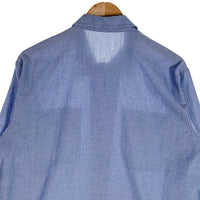 90's U.S. NAVY 米海軍  ミリタリー 長袖 シャンブレー シャツ ライトブルー 8405-01-074-4907 Size L 福生店