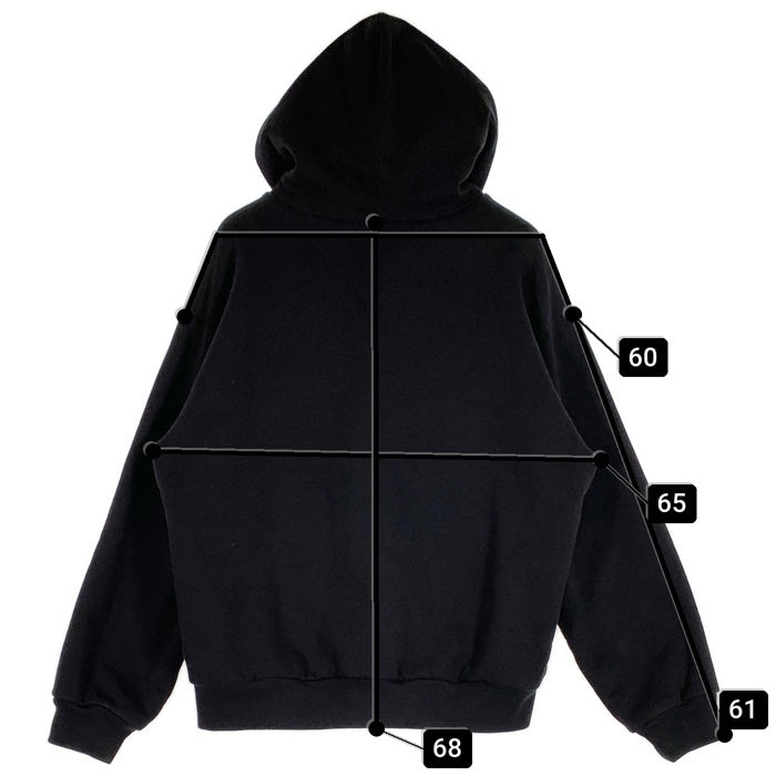 SUPREME シュプリーム HYSTERIC GLAMOUR ヒステリックグラマー 24FW Thermal Lined Zip Up Hooded Sweatshirt サーマル ジップアップ フーディー パーカー ブラック Size L 福生店