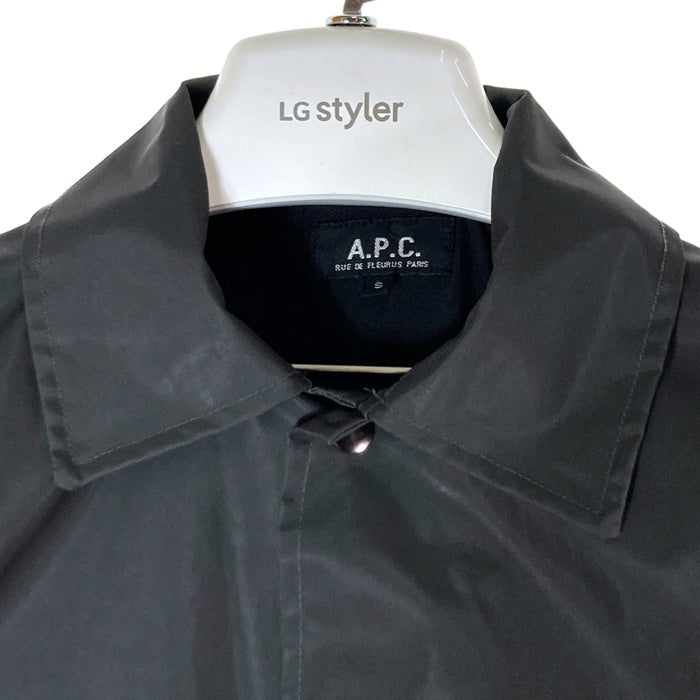 A.P.C. アーペーセー ROCKSTEADY ポリ塩化ビニールコーティング コーチジャケット ブラック sizeS 瑞穂店