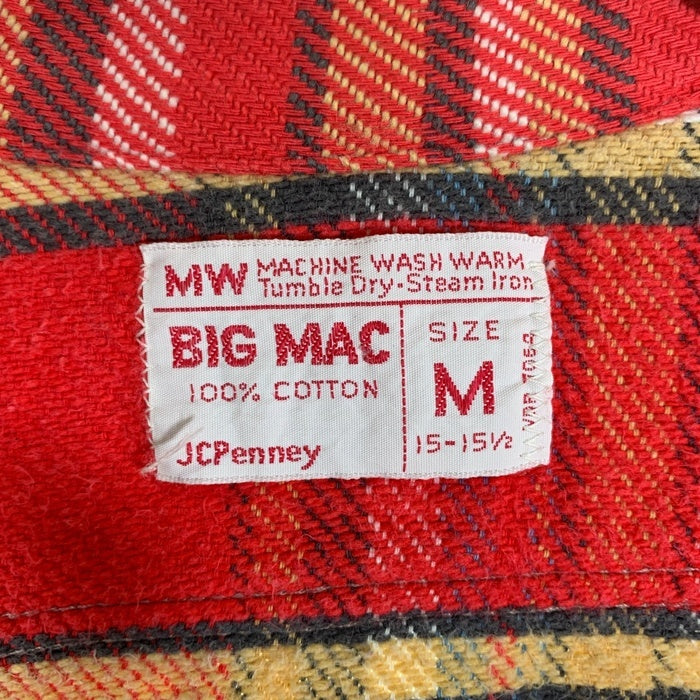70's BIG MAC ビッグマック フランネルチェックシャツ レッド Size M 福生店