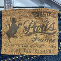 EVISU PARIS エヴィス パリ ボタンフライ テーパードデニムパンツ ジーンズ インディゴ Lot.0001 Size 29×34 瑞穂店