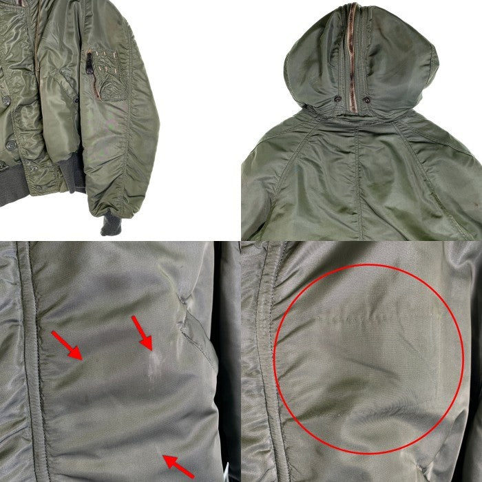U.S. ARMY 60's ALPHA INDUSTRIES アルファインダストリーズ N-2B コヨーテファー  黒タグ CONMERジッパー フライトジャケット オリーブ MIL-J-6278D / 8415-270-0366 /DSA-1-2355-63-C  Size M 福生店
