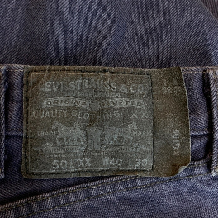 Levi`s リーバイス 501 カラーデニムパンツ ジーンズ 後染め ブラック ネイビー 005011135 Size 40×30 福生店