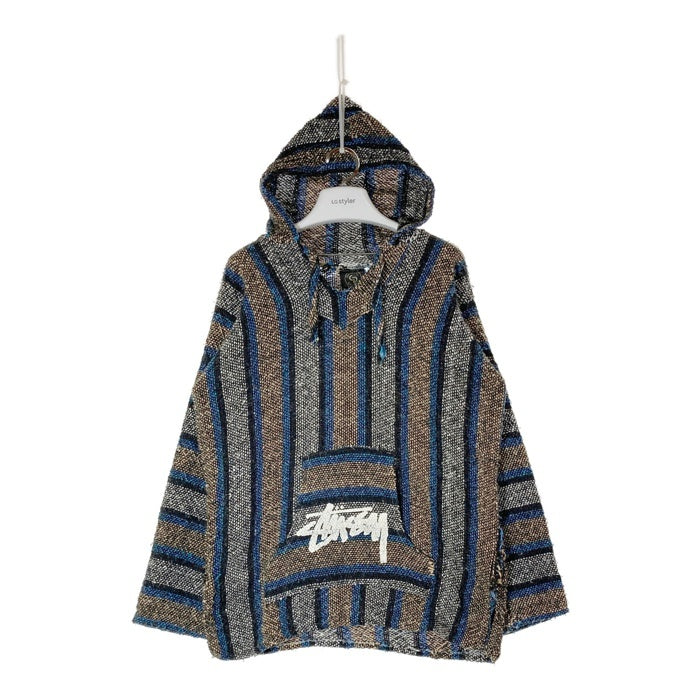 STUSSY ステューシー MEXICAN RAG PARKA メキシカンパーカー ブルー sizeL 瑞穂店