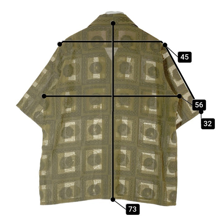 Needles ニードルズ S/S Classic Shirt クラシックシャツ 開襟 半袖 ジャカード オリーブ MR135 Size M 瑞穂店