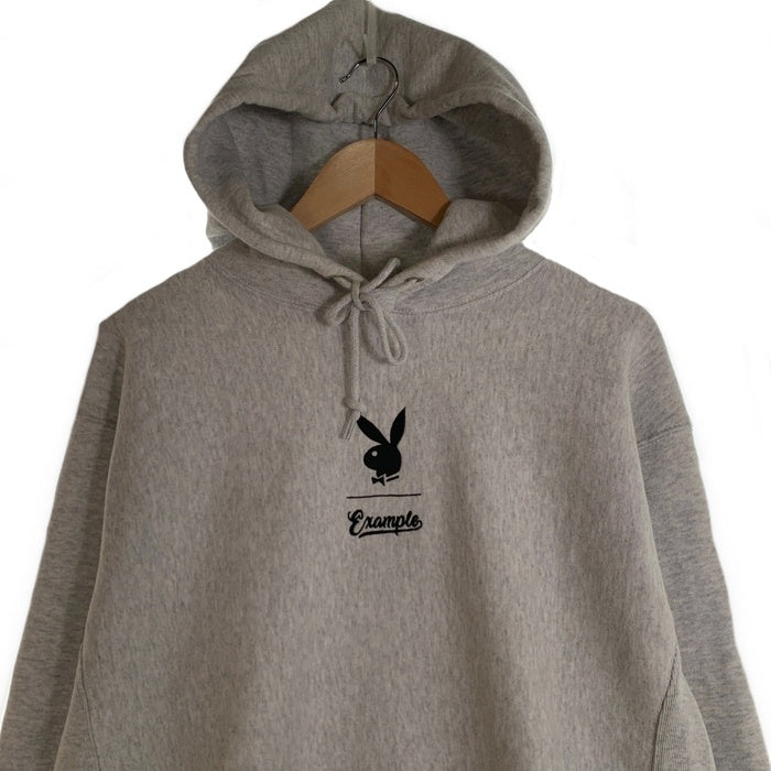 EXAMPLE エグザンプル PLAYBOY プレイボーイ プルオーバー フーディー パーカー アッシュグレー Size XL 福生店