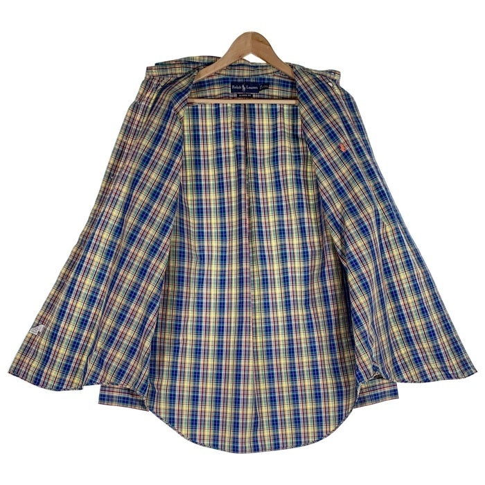 RALPH LAUREN ラルフローレン 長袖 ボタンダウンシャツ チェック イエロー ブルー Size 17/XL 福生店