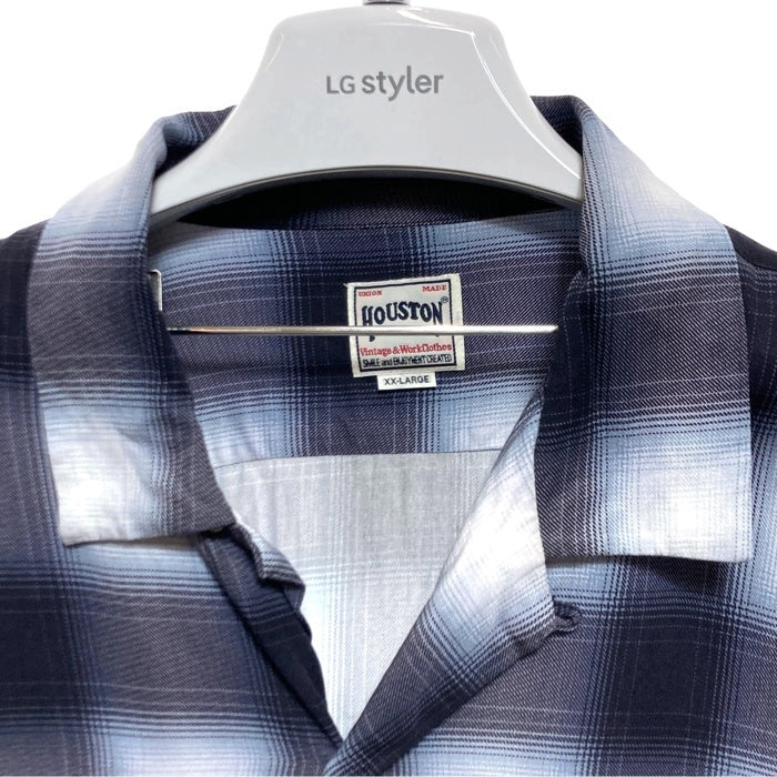 HOUSTON ヒューストン オンブレチェックシャツ レーヨン 長袖 ブラック 41188 Size XXL 瑞穂店