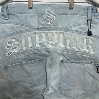 SUPPLIER サプライヤー 刺繍 デニムパンツ ライトブルー Size M 瑞穂店