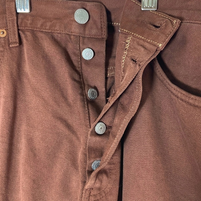 Levi'sリーバイス 501 後染め 90s フランス製 ボタン裏275 カラーデニムパンツ ブラウン sizeW34 瑞穂店